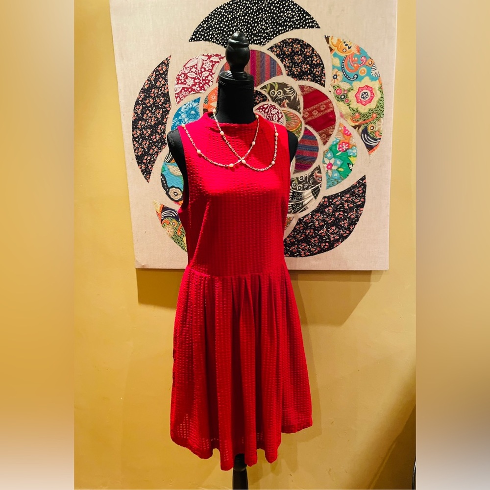 Anthropologie Red Align Dress Size L